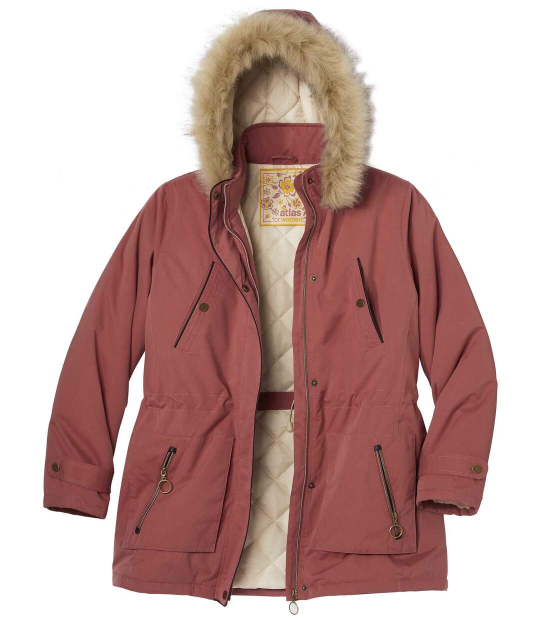 Trendová bunda s kapucňou s imitáciou kožušiny Atlas For Men