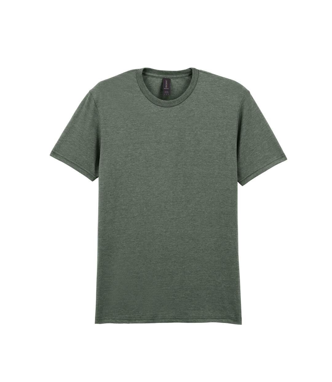 T-shirt Manches Courtes Homme Vert Kaki Chiné Gildan-1