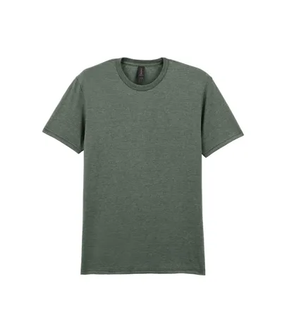 T-shirt Manches Courtes Homme Vert Kaki Chiné Gildan