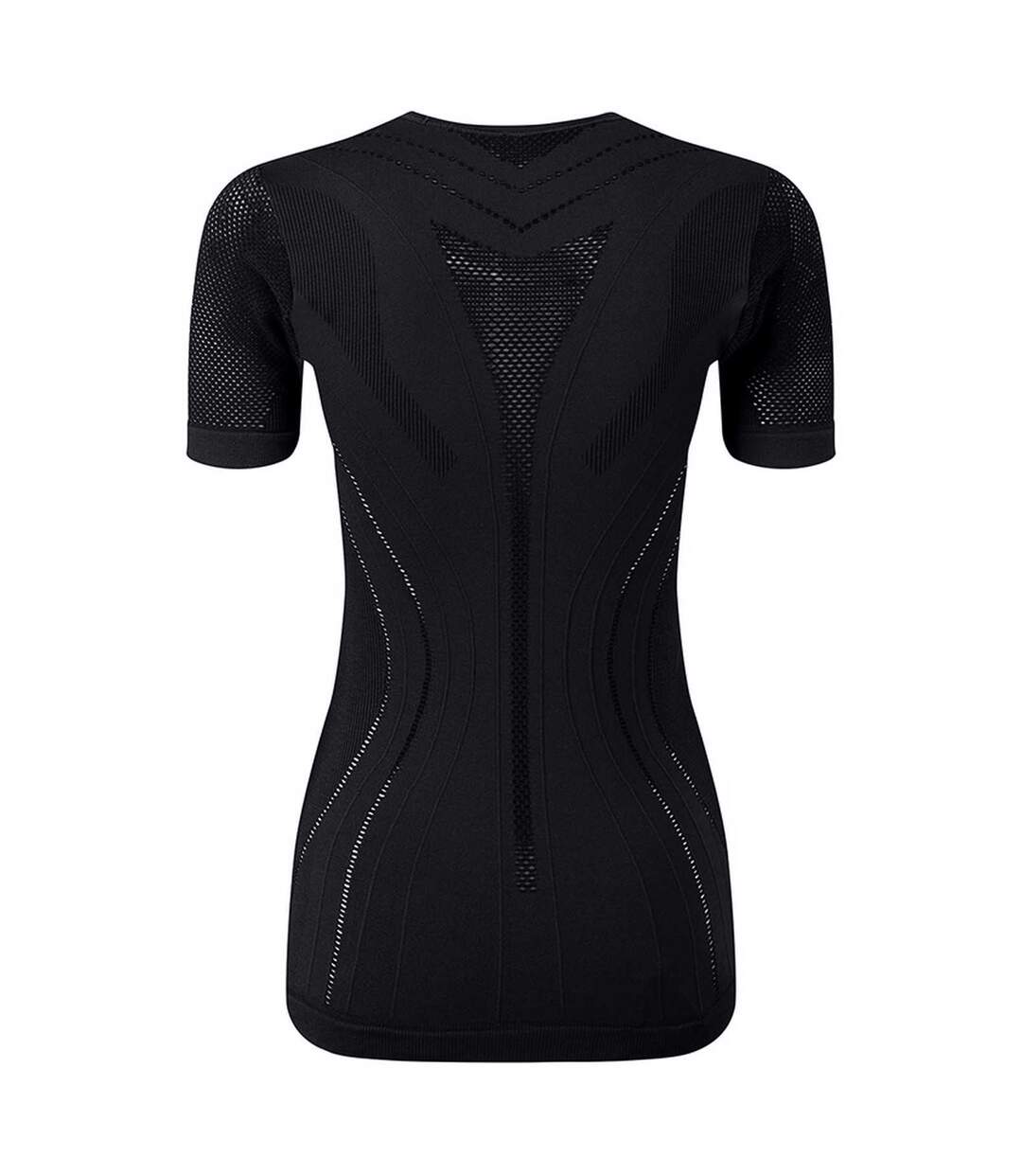 Womens/ladies  3d Fit Seamless Sports Top Black TriDri-2