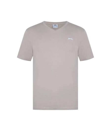 Mens Embroidered Logo Cotton T-shirt Oat Slazenger