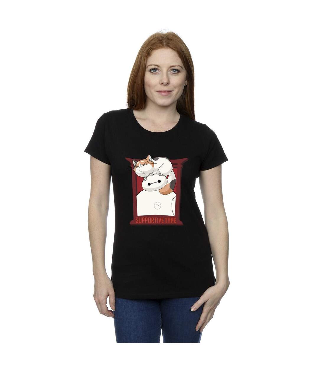 Disney - T-shirt BIG HERO BAYMAX FRAME SUPPORT - Femme (Noir) - UTBI13277-2