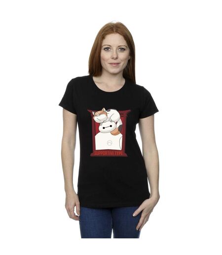 Disney - T-shirt BIG HERO BAYMAX FRAME SUPPORT - Femme (Noir) - UTBI13277