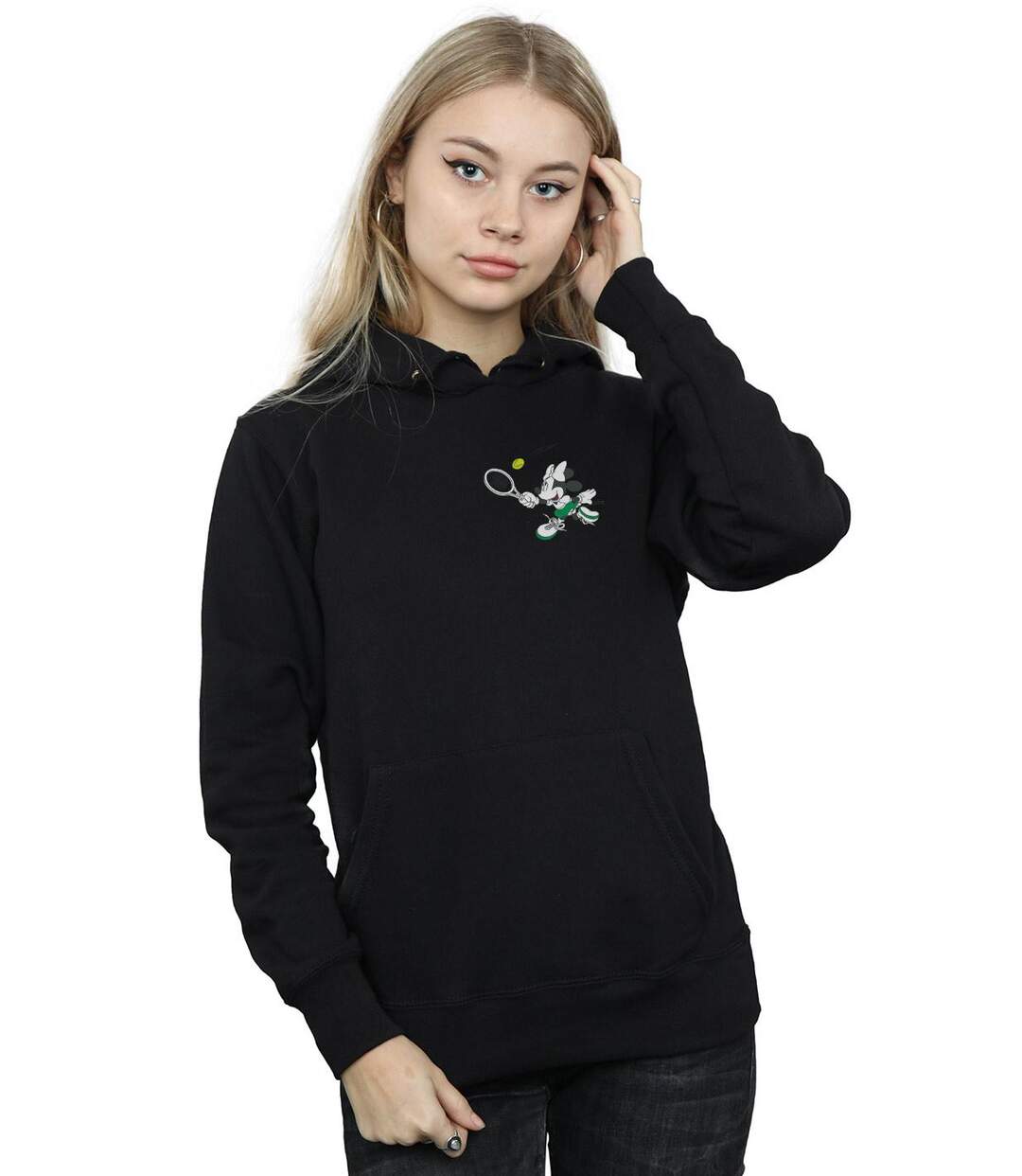 Disney Pull à capuche à imprimé poitrine de tennis Minnie Mouse - Femmes/Ladies (Noir) - UTBI11364-2