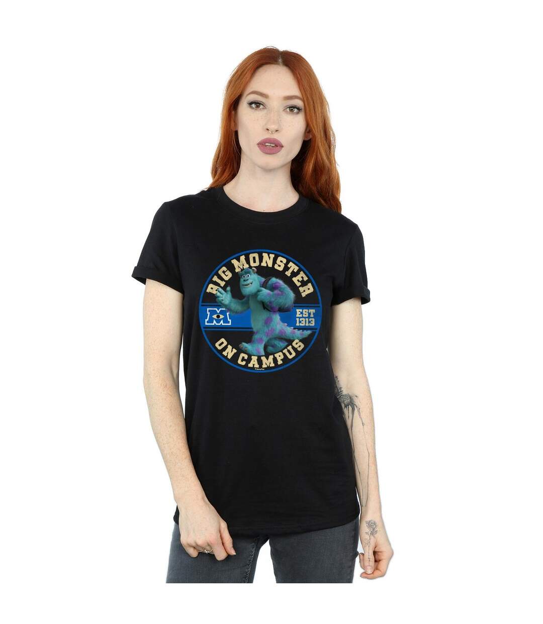 Disney Femmes/Ladies - Monsters University Monster On Campus - T-shirt boyfriend en coton (Noir) - UTBI48725-2