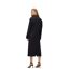 Womens/ladies Waxed Lapel Collar Longline Jacket Black Boss-3