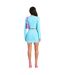 Haut Court Manches Évasées Motif/style Découpé Femme Bleu Missy Empire-2