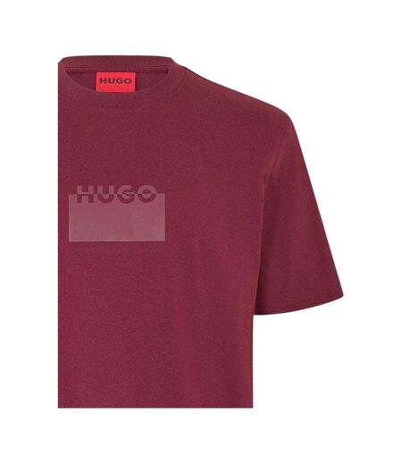 T-shirt Delastio Homme Rouge Foncé Hugo