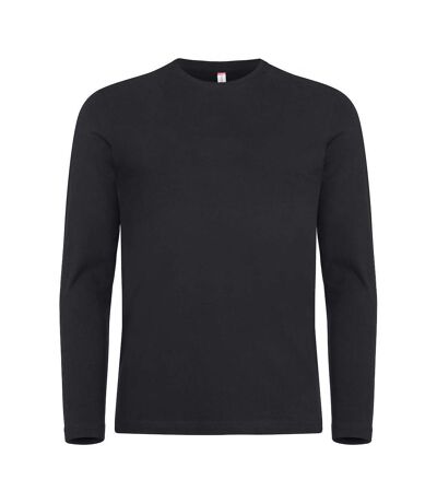 Mens Premium Long-sleeved T-shirt Black Clique