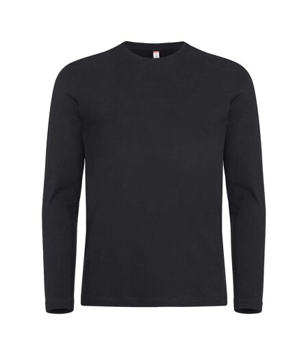 Mens Premium Long-sleeved T-shirt Black Clique