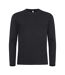 Mens Premium Long-sleeved T-shirt Black Clique-1