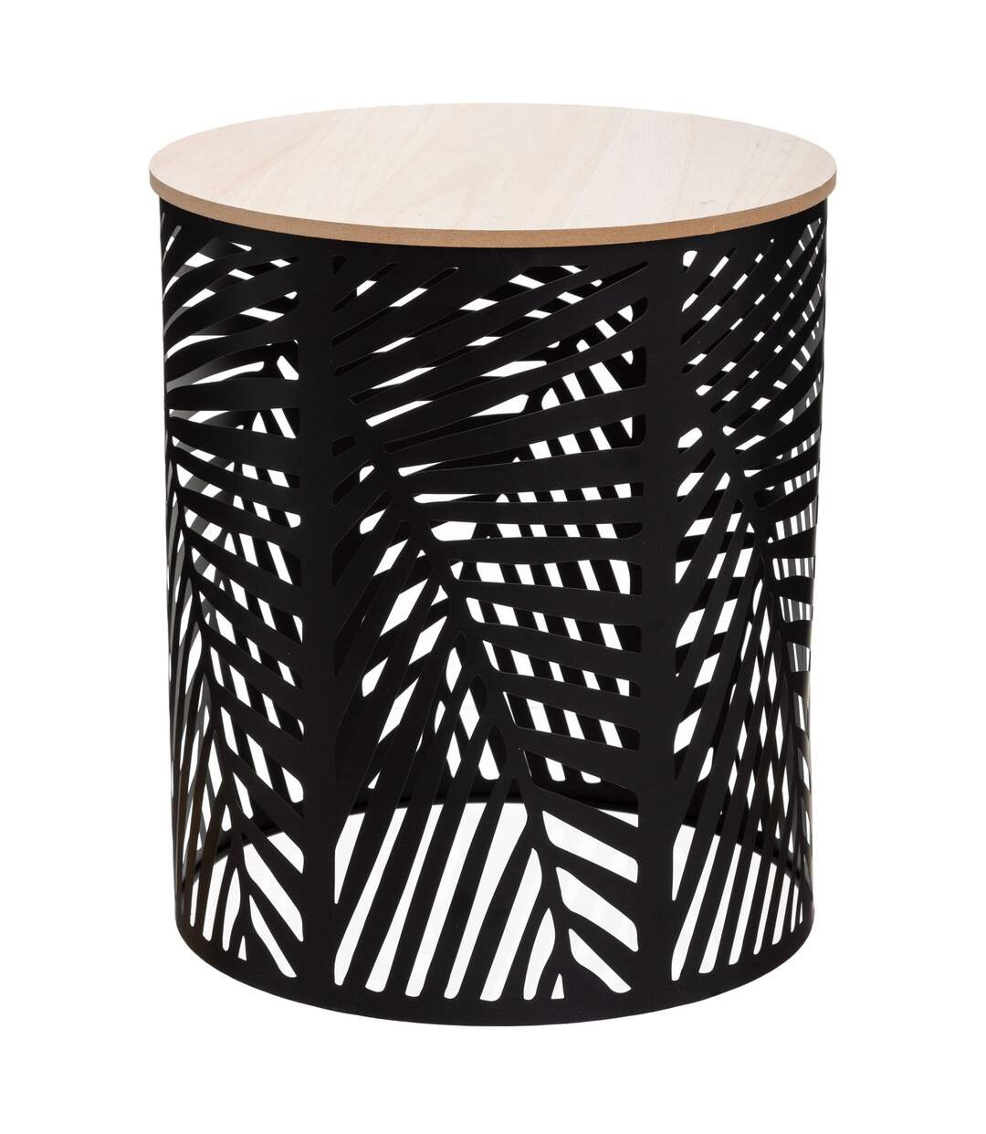 2 Tables d'appoint design métal bois Contempo - Noir-2