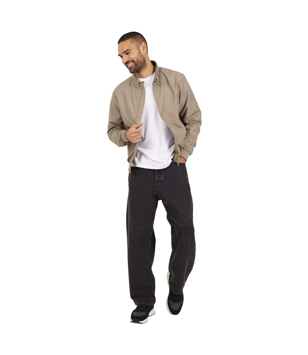 Blouson Harrington Homme Beige Gris Brave Soul-1