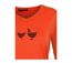 Tee-shirt MAYFLOWER NAPOLI1 orange à sérigraphie poule : confort et peps animalier-4