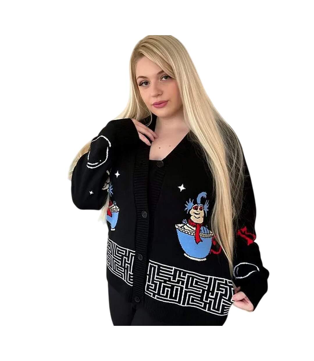 Maglione Cardigan Labyrinth Ufficiale – Taglie Dalla M Alla 4XL – Colore Nero