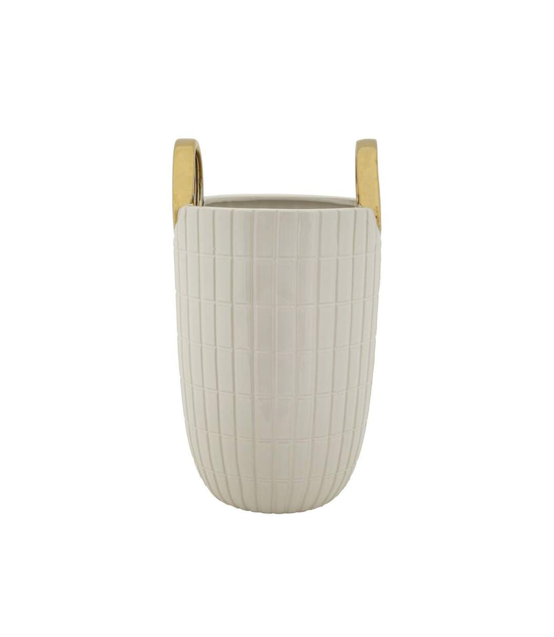 Vase Design en Céramique Shopping 25cm Blanc-2
