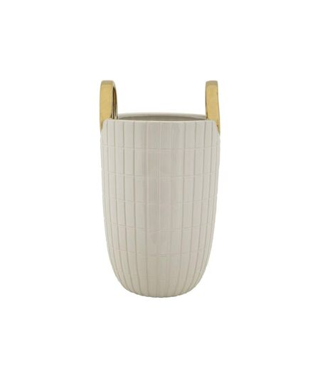 Vase Design en Céramique Shopping 25cm Blanc