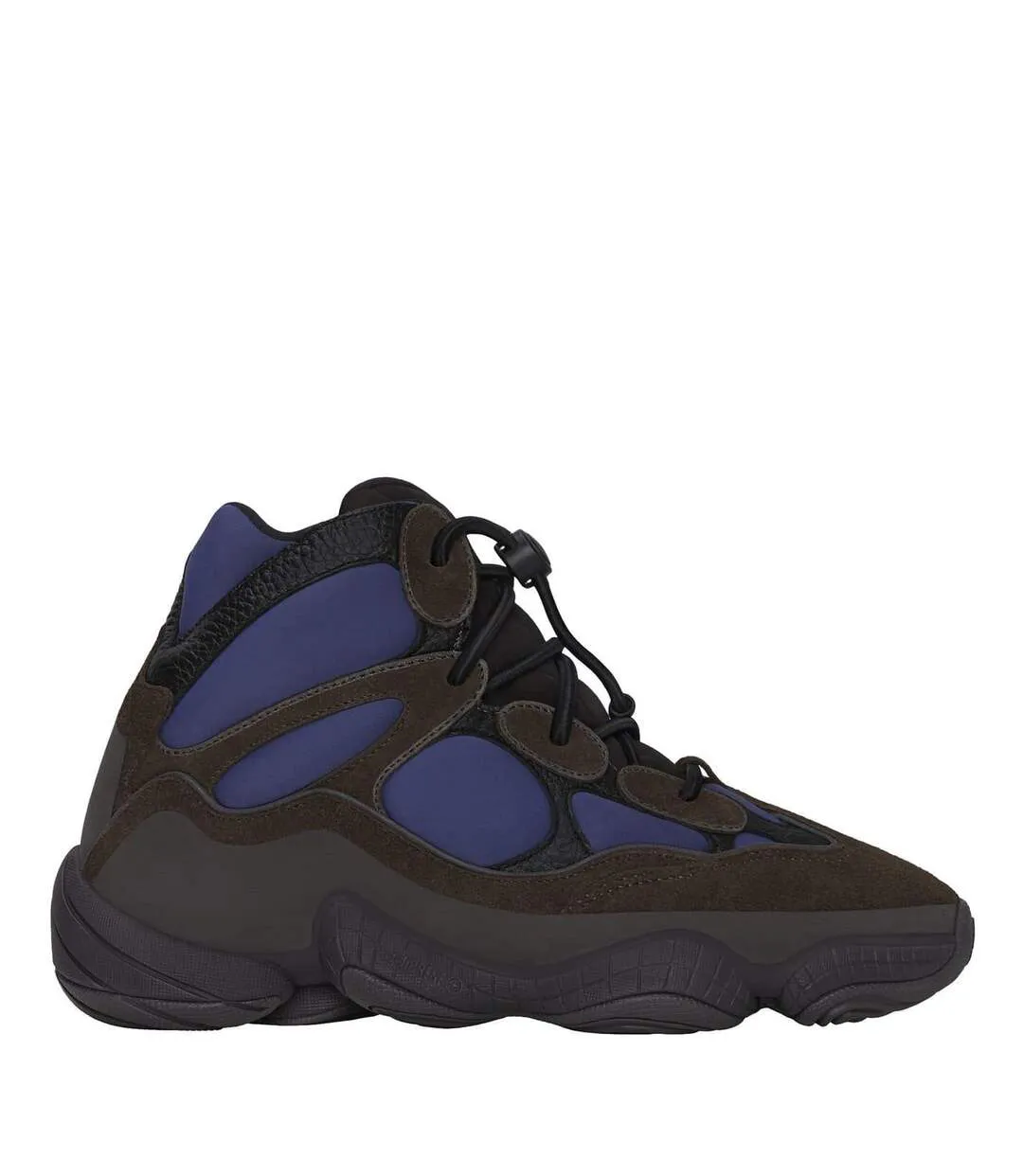 Mens 500 Leather High Top Trainers Blue Dark Brown Yeezy-1