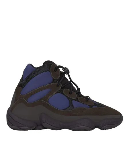 Mens 500 Leather High Top Trainers Blue Dark Brown Yeezy