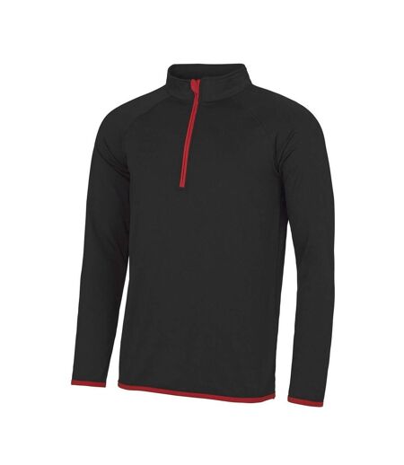 Sweat Motif/style Uni Homme Noir Vif Rouge Feu Just Cool