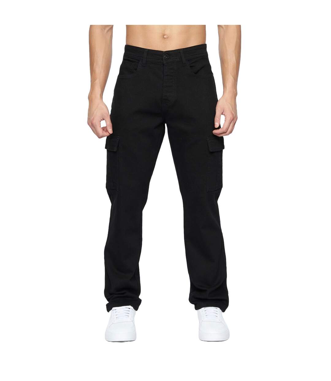 Jean À Poches Kremtap Homme Noir Uni Crosshatch-2