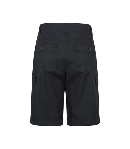 Womens/ladies Coast Stretch Cargo Shorts Black Mountain Warehouse