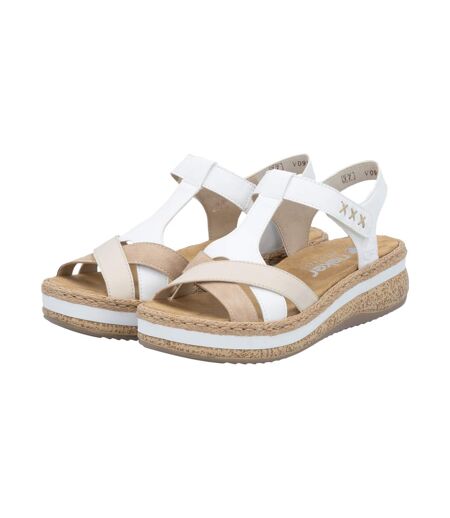 Sandale Compensée Cuir Rieker Massa