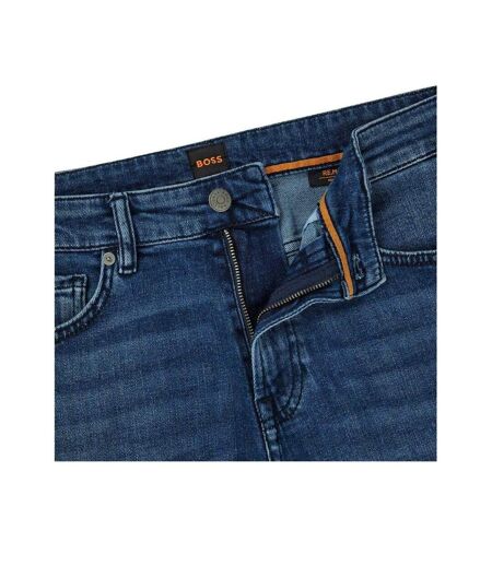 Mens Denim Straight Leg Jeans Medium Blue Boss