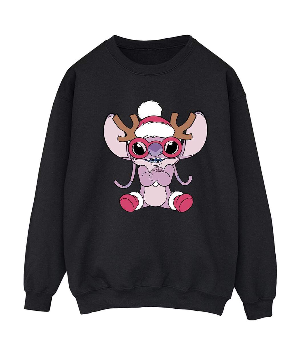 Disney Sweat Femme/Ladies Lilo & Stitch Angel Reindeer Sweatshirt (Noir) - UTBI23040-1