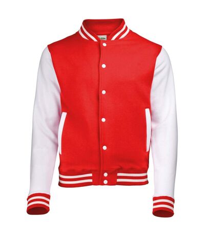 Blouson d´université adulte rouge feu / blanc Awdis