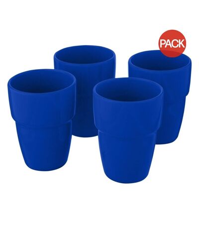 Bullet Staki Stackable Mug Set (Pack of 4) (Medium Blue) (One Size) - UTPF3801