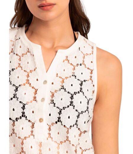 Robe de plage transparente sans manches Beach Flowers Admas