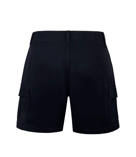 Womens/ladies Plain Cargo Shorts Black SoulCal