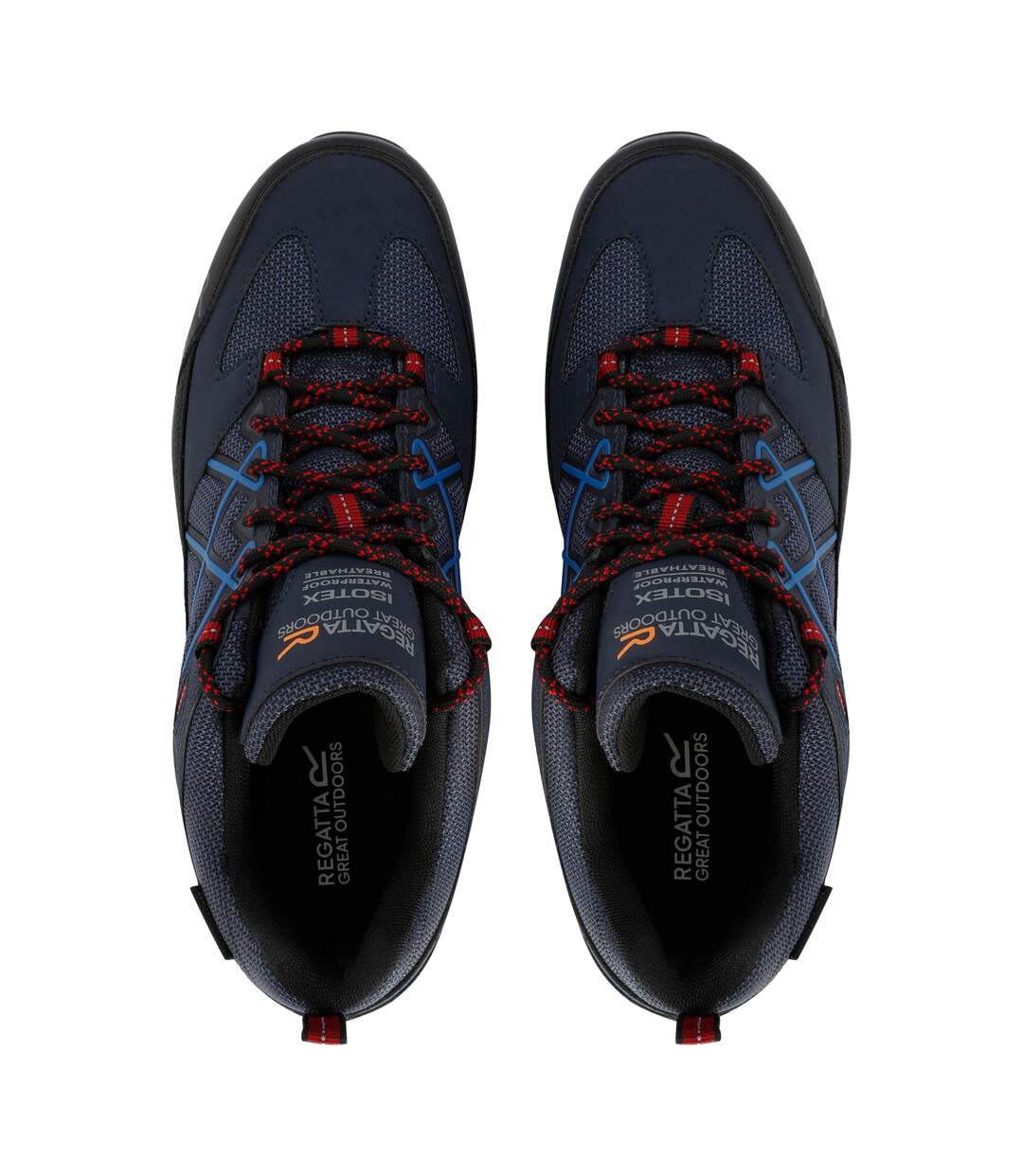 Chaussures De Marche Samaris Homme Bleu Marine Rouge Foncé Regatta-4