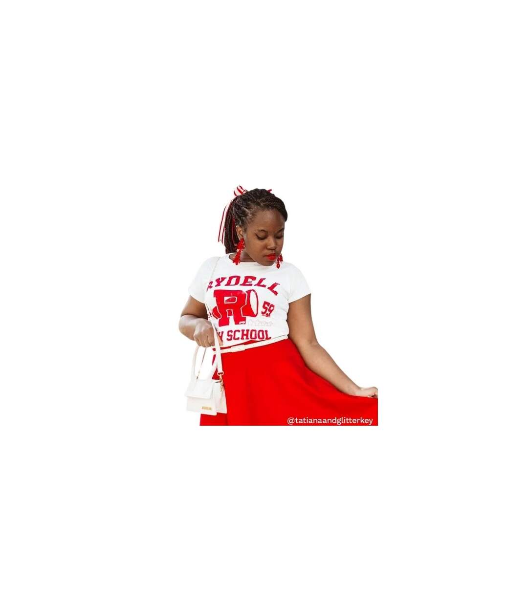 T-shirt Rydell High School Adulte Blanc Grease-1
