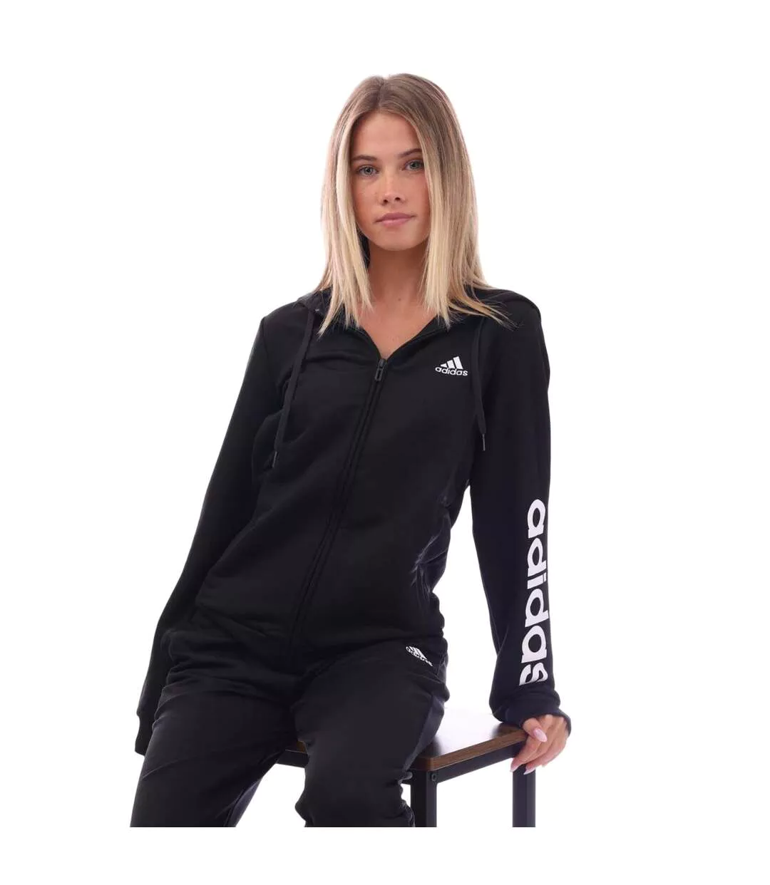 Ensemble De Survêtement Style Logo Essentials Femme Noir Blanc Adidas-3