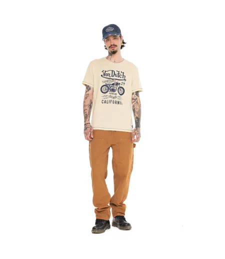 T-shirt homme regular en slub heavy wash print devant Zane Vondutch