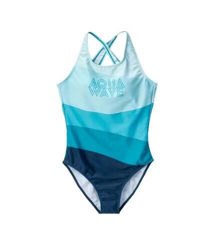Aquawave Womens/Ladies Salava Wave Pattern One Piece Bathing Suit (Blue) - UTIG112