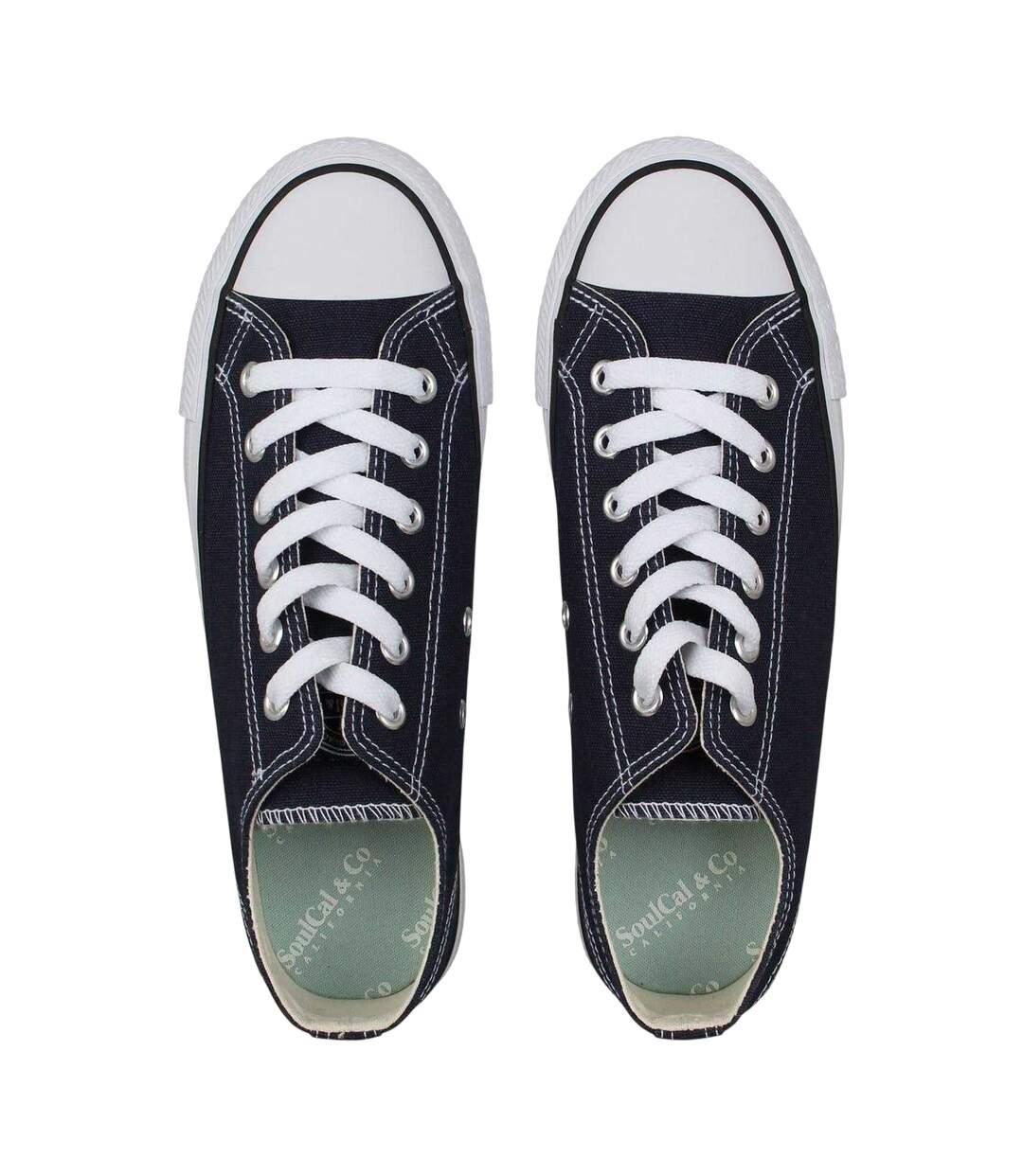 Womens/ladies Canvas Flat Trainers Navy SoulCal-4