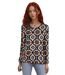 Tee shirt femme imprimé manches longues - Col arrondi - Confort et durabilité-1