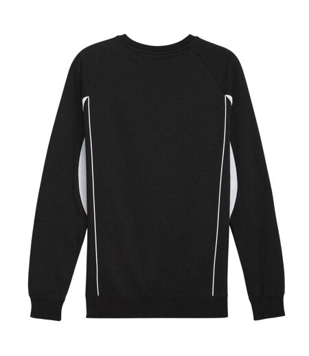 Mens Logo Crew Neck Sports Sweatshirt Black Puma