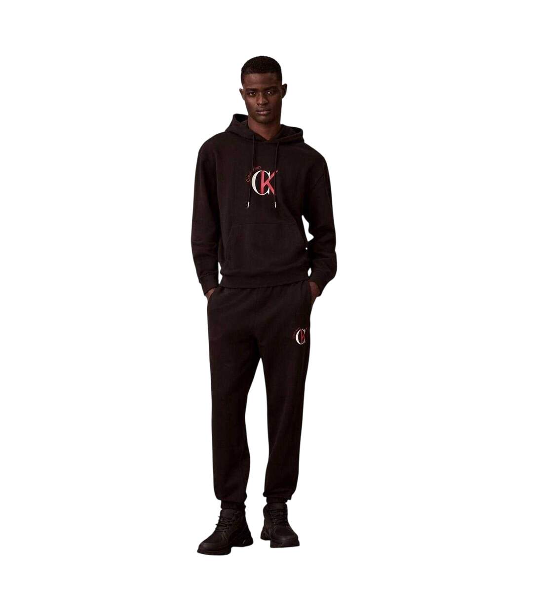 Sweat À Capuche Motif/style Logo Homme Noir Calvin Klein-1
