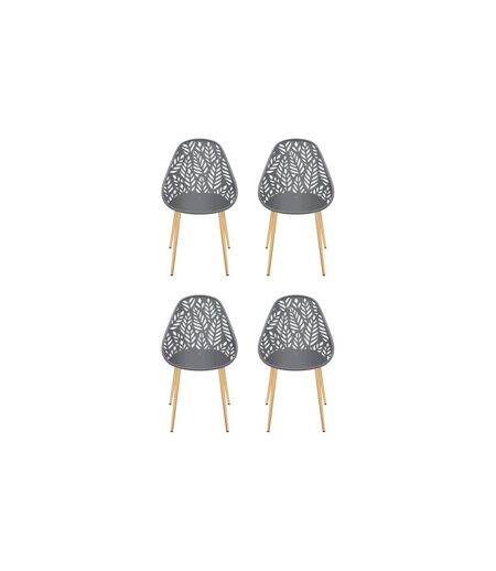 Lot de 4 Chaises de Jardin Lucena 83cm Gris