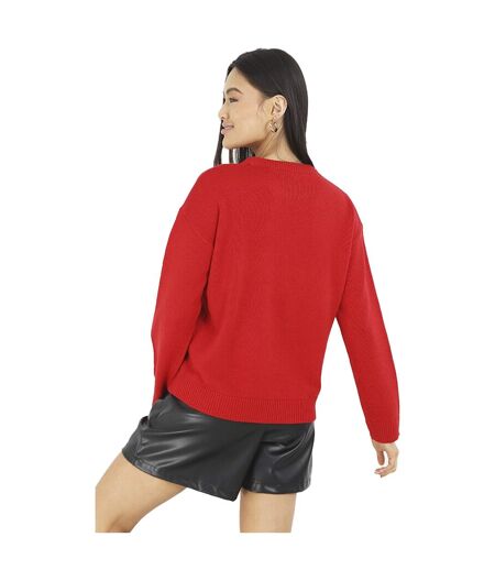 Pull de noël femme rouge Brave Soul