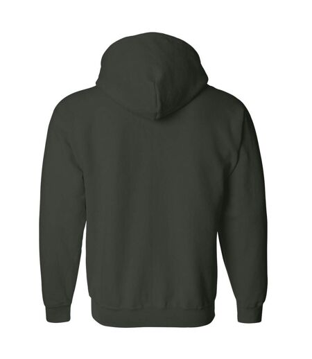 Gildan Heavy Blend Unisex Adult Full Zip Hooded Sweatshirt Top (Forest Green) - UTBC471