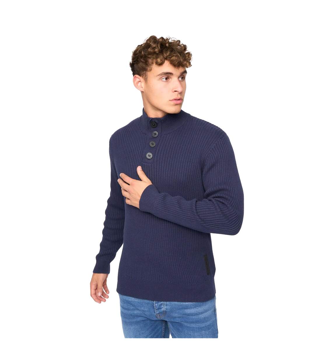 Pull wellburys homme bleu marine Crosshatch-1