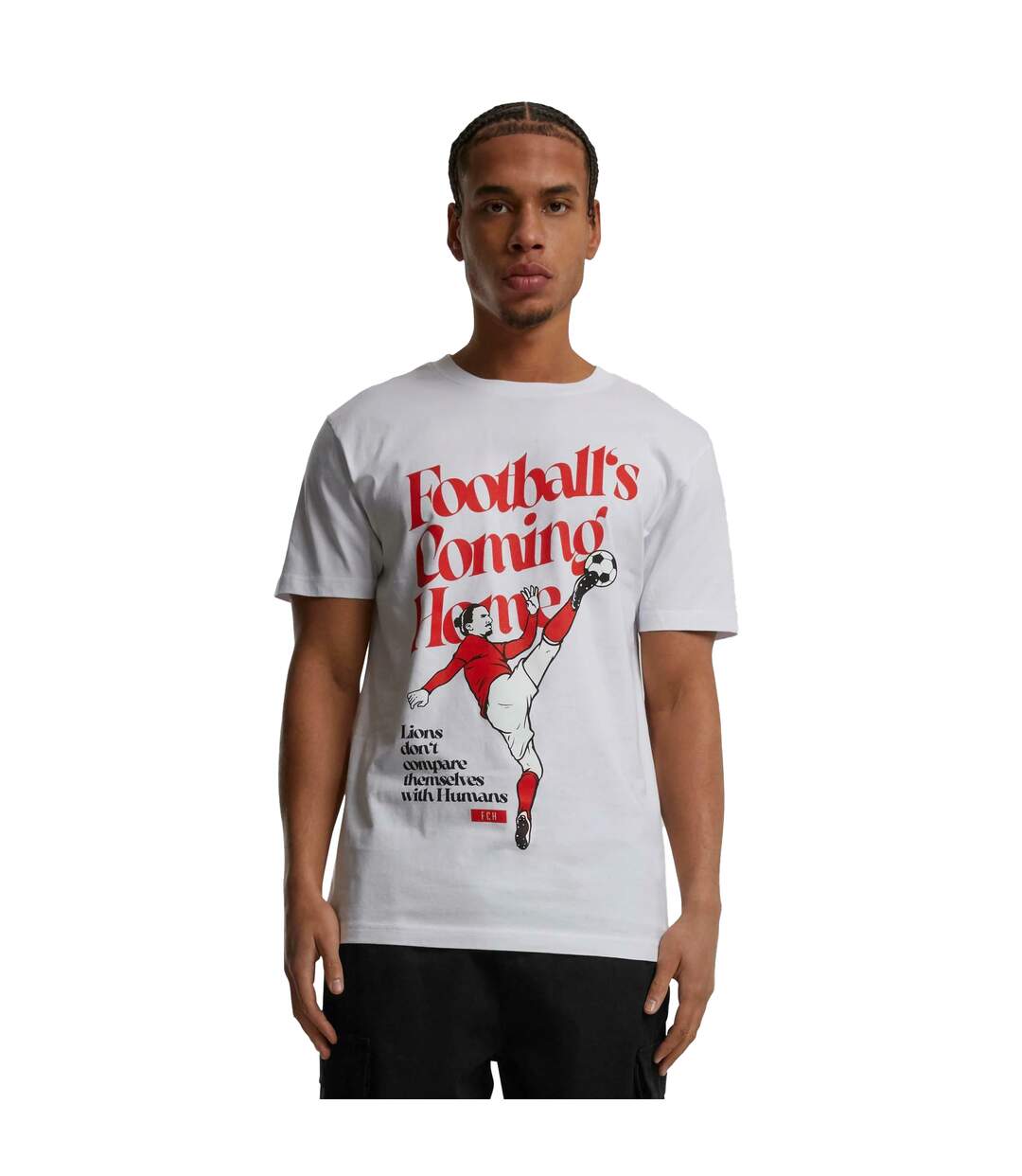 T-shirt Motif/style Lions Football's Coming Home Homme Blanc MerchCode-4
