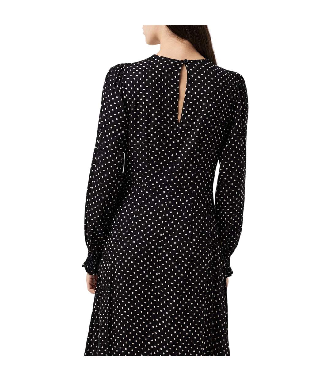 Robe Mi-longue Manches Longues Motif/style À Pois Kimmy Femme Noir Finery-3