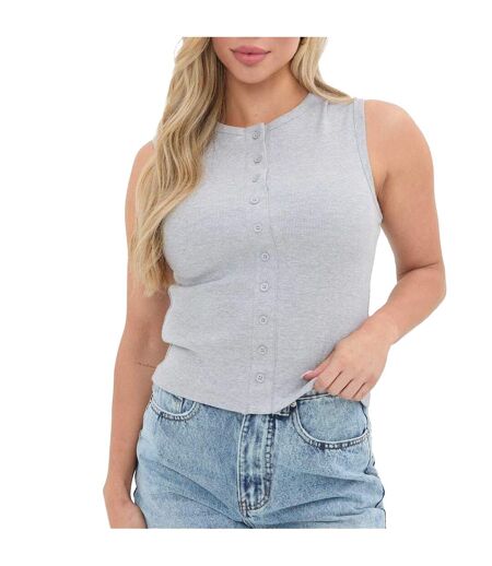 Haut Court Sans Manches Femme Gris Chiné I Saw It First