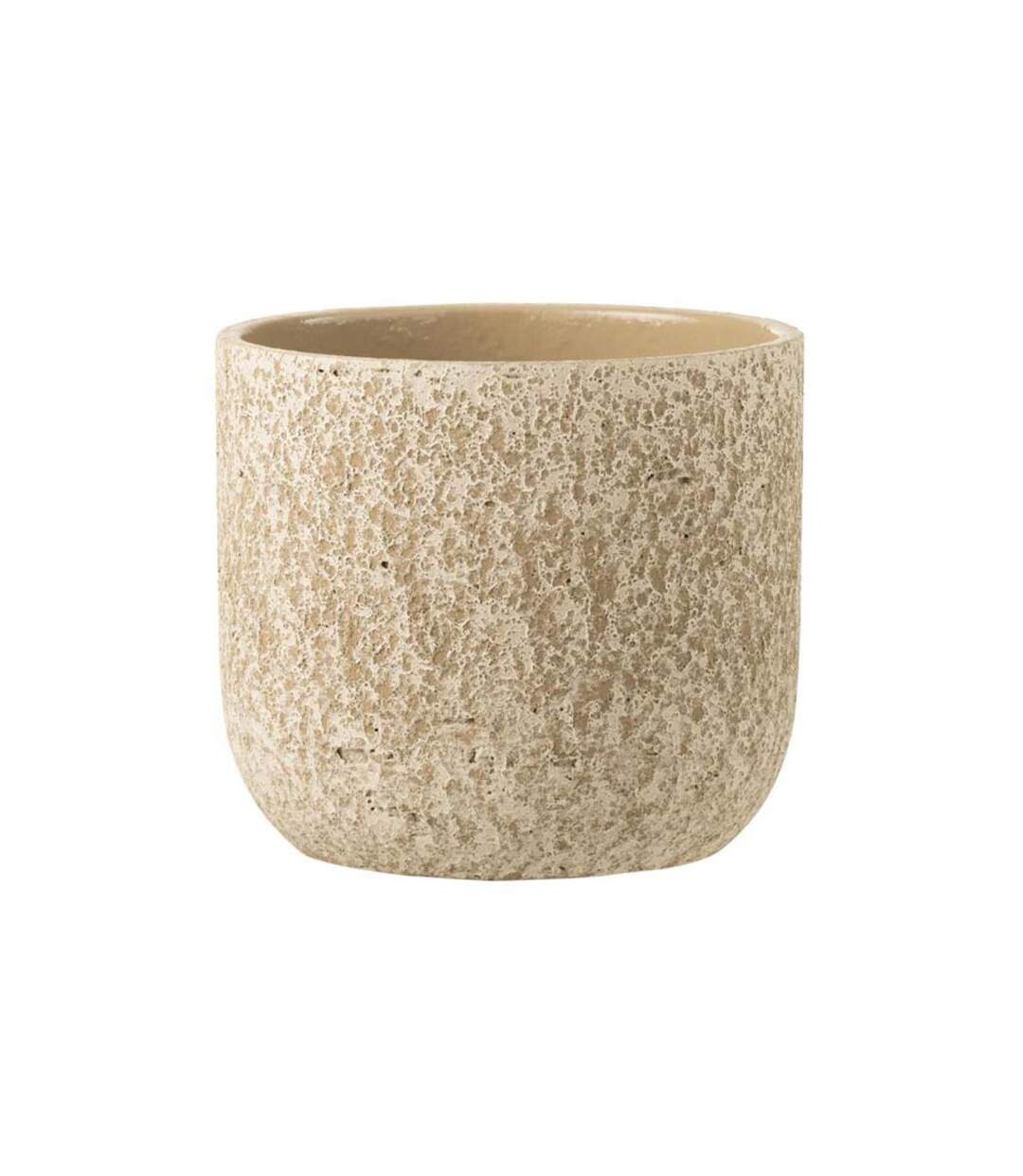 Cache-Pot Design Rugueux 22cm Beige